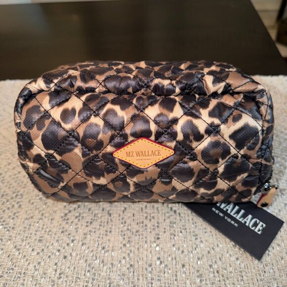 MZ Wallace Leopard Metro Accordion Cosmetic II Bag - NWT - Picture 6 of 7